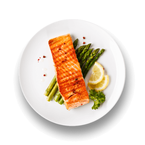 A plate of salmon