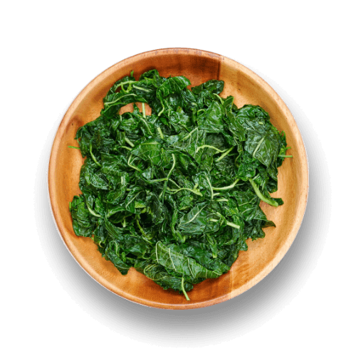 A plate of spinach